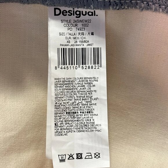 Desigual Disney Mickey Mouse Jean Jacket XS Patchwork Paint Splatter Streetwear - Picture 15 of 16